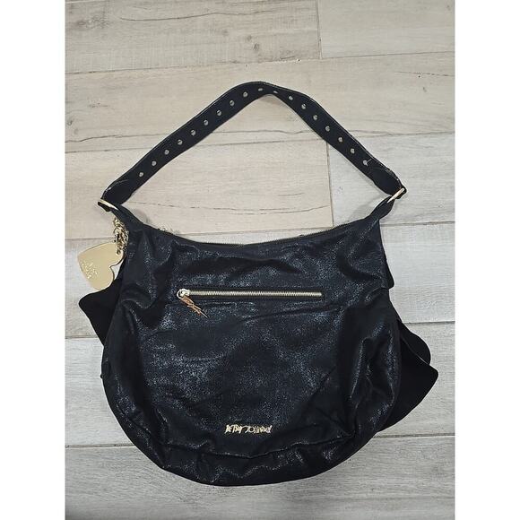 BETSEY JOHNSON JUST FOR THE FRILL OF IT Boho BLACK Vitage - Picture 8 of 9